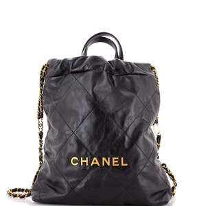 Chanel Medium 22 Chain Backpack Quilted Calfskin